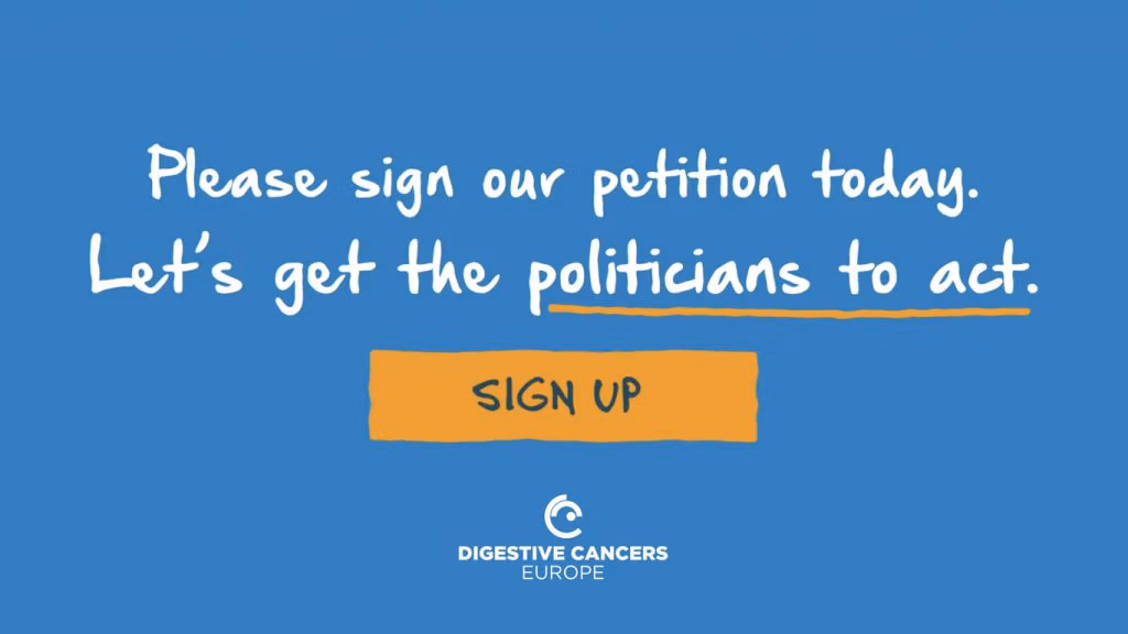Digestive Cancers Europe animation sign the petition