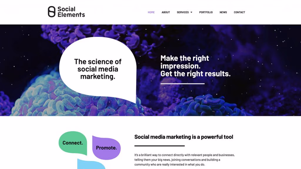 Social Elements home page