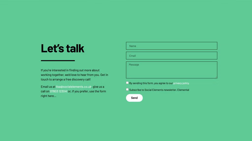 Social Elements let's talk