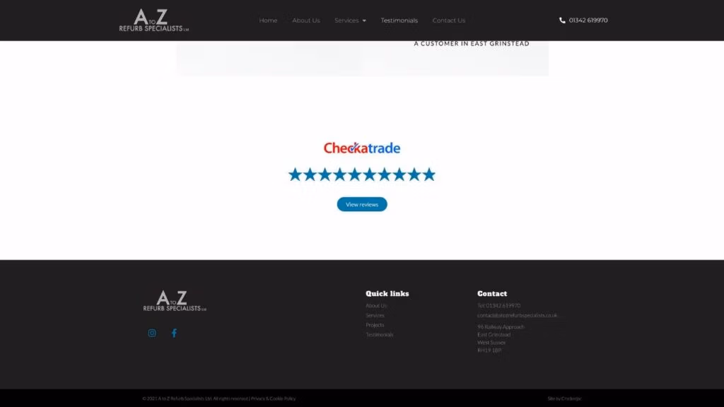 AtoZ Refurb Specialists - Footer