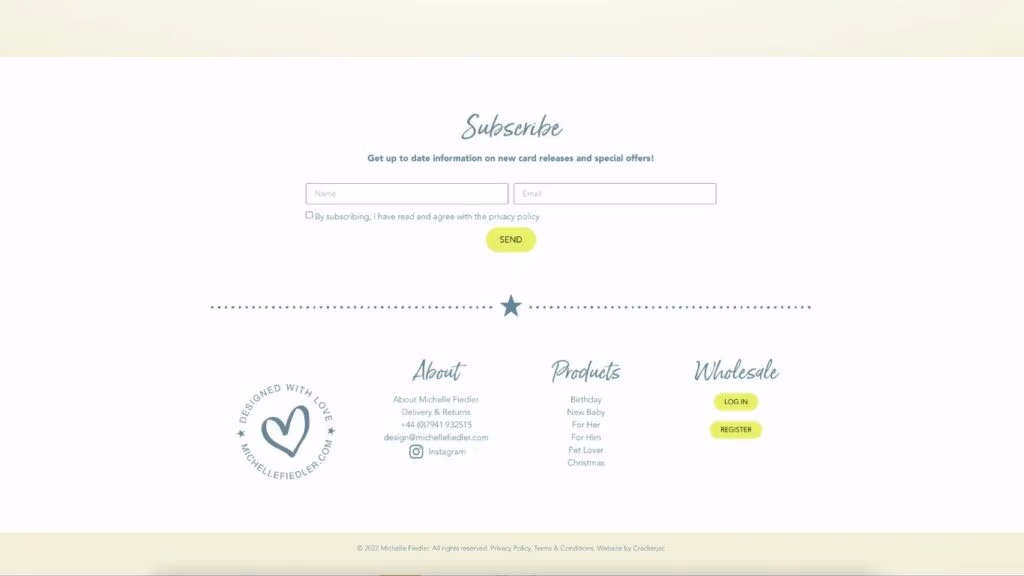 Michelle Fiedler Website - Footer