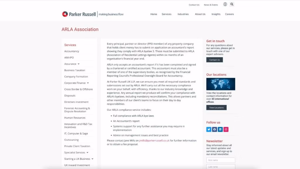 Parker Russell Website - Info