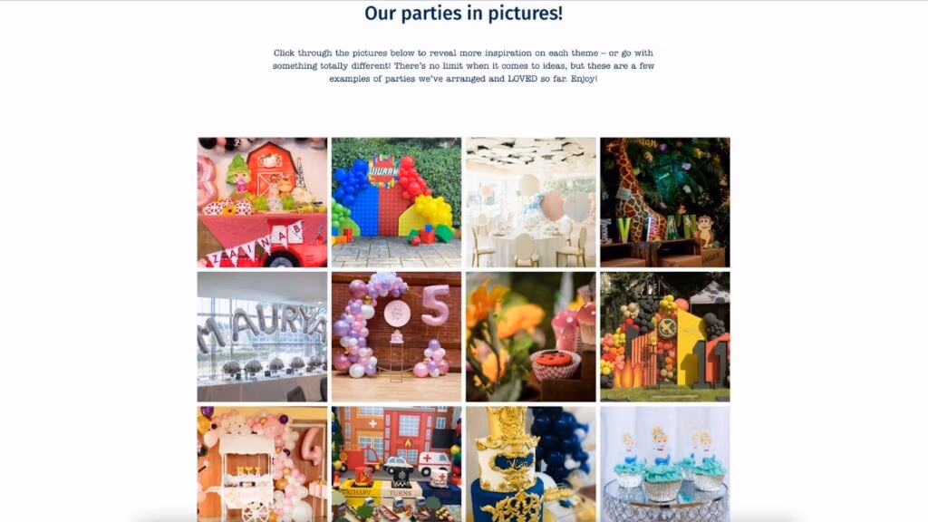 Party Genie Website - Gallery
