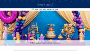 Party Genie Website - Home page