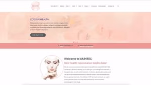 Skintec Website - Home Page
