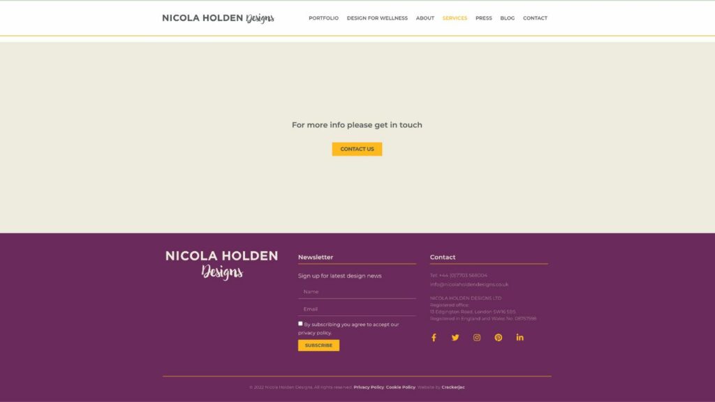 Nicola Holden Designs Footer
