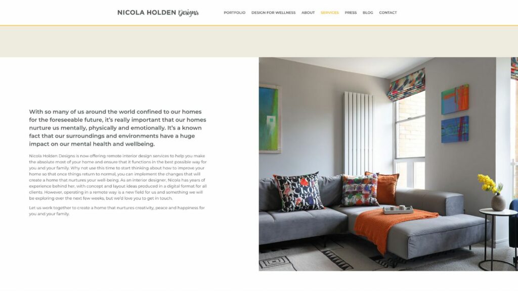Nicola Holden Designs Services Page