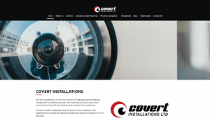 Covert Installations Website Portfolio hero image created by Ware website designer.