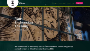 Web design in ware of the Ware Dickensian Evening Website