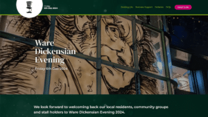 Web design in ware of the Ware Dickensian Evening Website